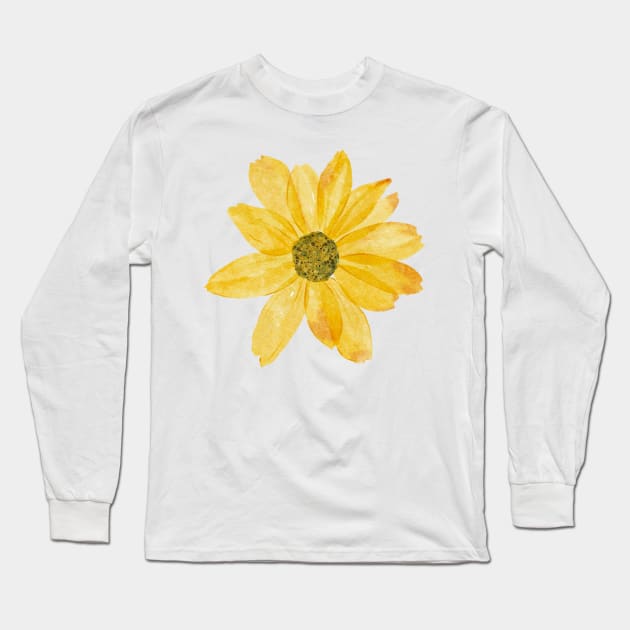 Little Yellow Daisy  Flower Long Sleeve T-Shirt by MariamChelidze